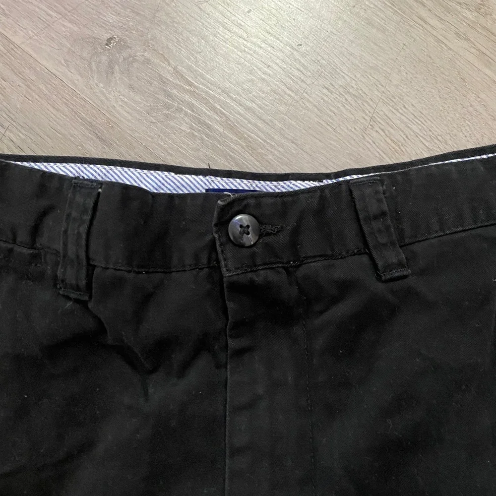Club Room Chino Shorts Mens 32 Black Cotton Flat Front Casual Classic Short